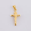 Dije Cruz Cristo Puntas Planas Mate 0.55g / 2.3cm Oro Amarillo 18K