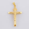 Dije Cruz Cristo Puntas Planas Mate 1.8g / 4.4cm Oro Amarillo 18K