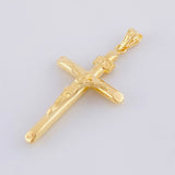 Dije Cruz Cristo Puntas Planas Mate 1.95g / 4.4cm Oro Amarillo 18K