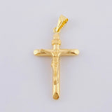 Dije Cruz Cristo Puntas Planas Mate 1.55g / 3.9cm Oro Amarillo 18K