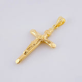 Dije Cruz Cristo Puntas Planas Mate 1.55g / 3.9cm Oro Amarillo 18K