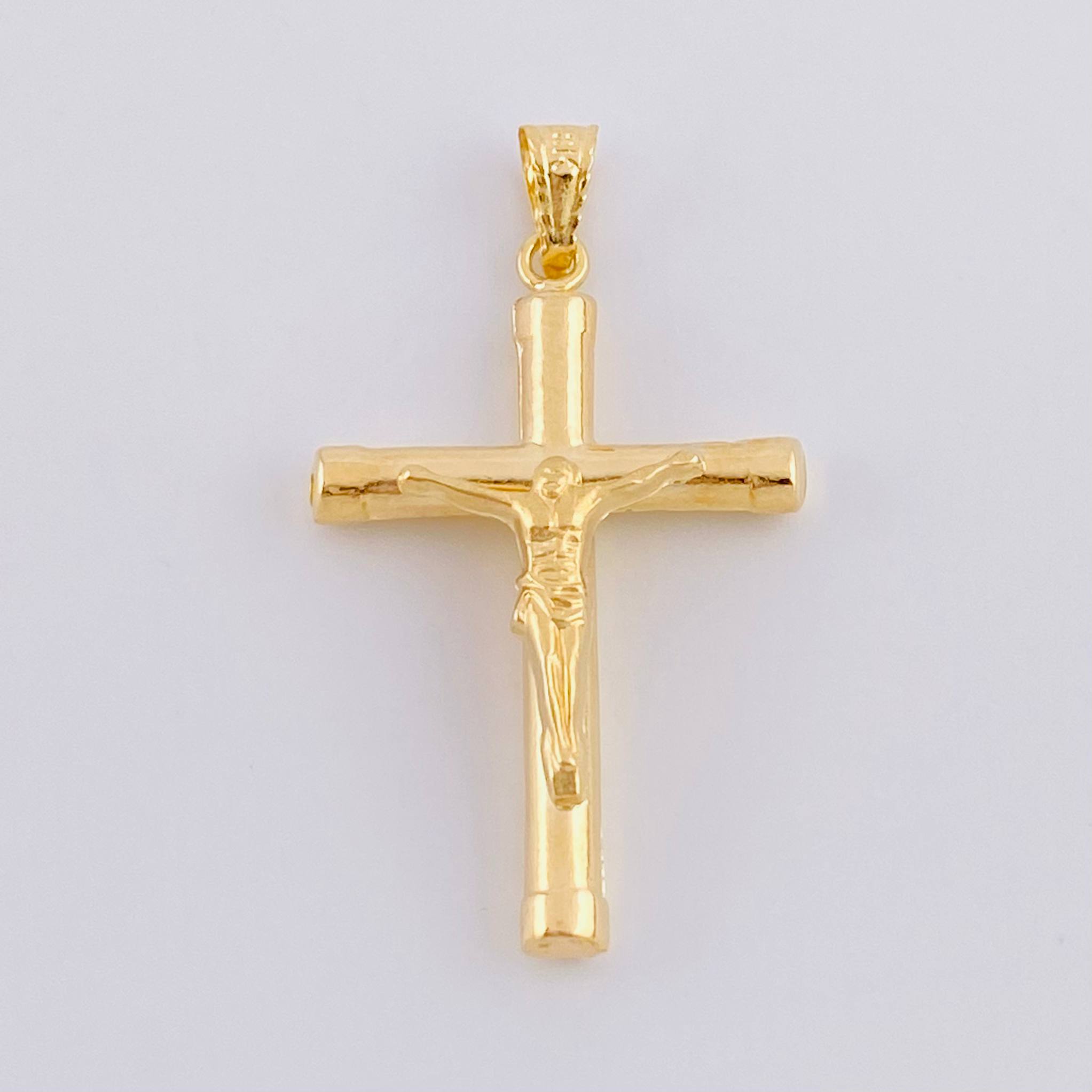Dije Cruz Cristo Mate 1.8g / 3.9cm Oro Amarillo 18K