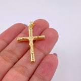 Dije Cruz Cristo Mate 1.75g / 3.9cm Oro Amarillo 18K