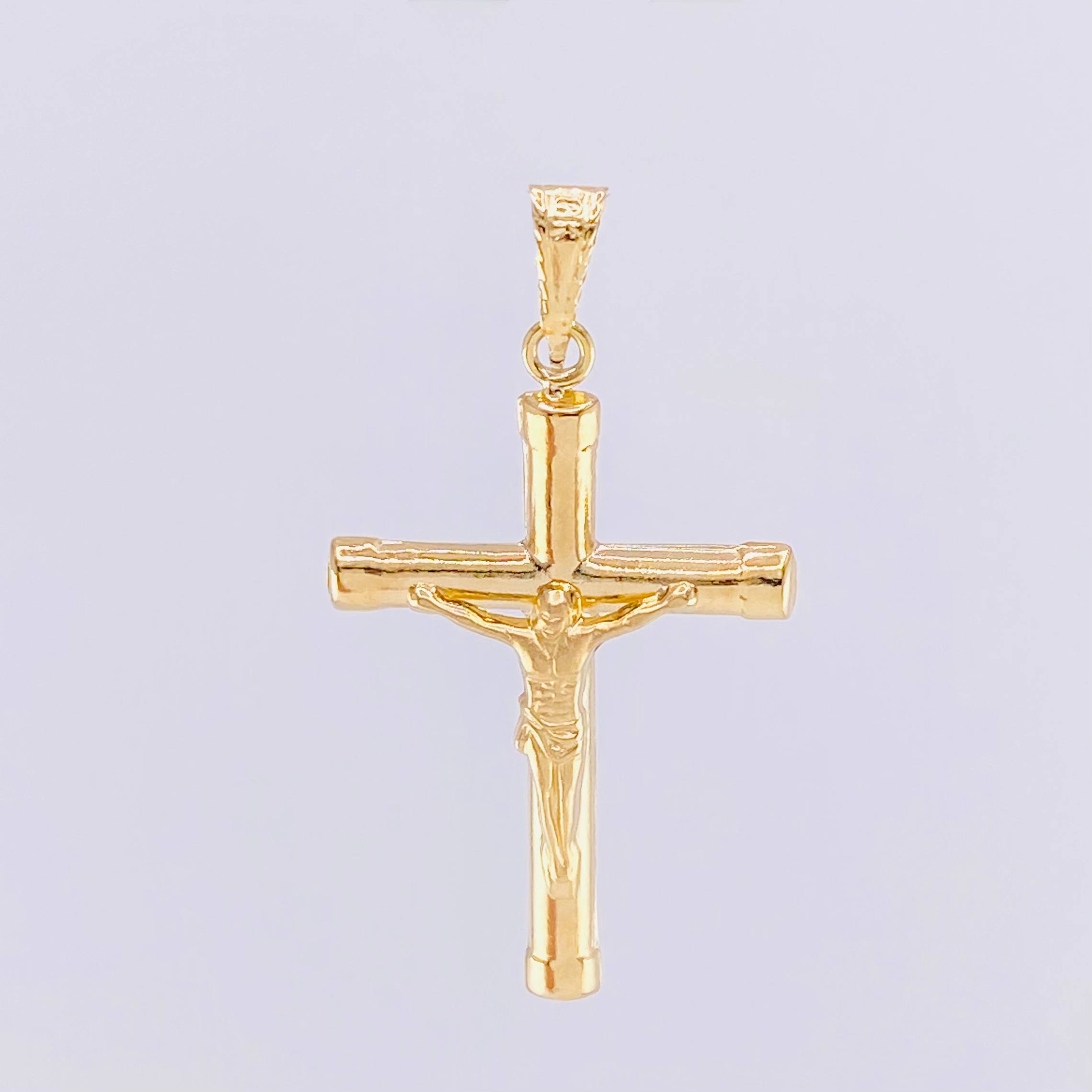 Dije Cruz Cristo Mate 1.8g / 3.9cm Oro Amarillo 18K