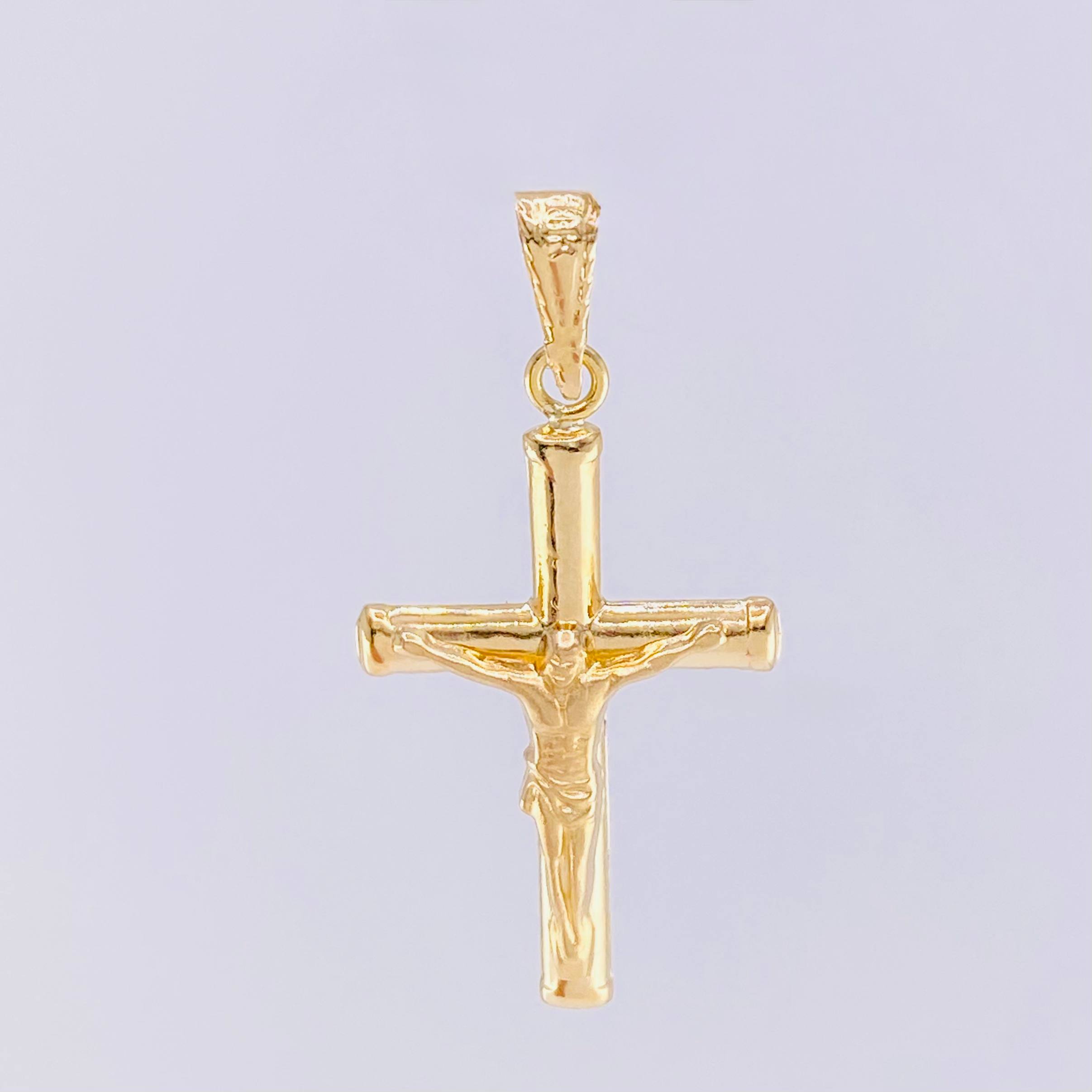 Dije Cruz Cristo Mate 1.35g / 3.5cm Oro Amarillo 18K