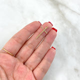 Dije Cruz 0.65gr / 2.4cm / Diamantes Blancos 40pts Oro Amarillo (Joya) *