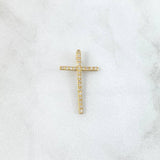 Dije Cruz 0.65gr / 2.4cm / Diamantes Blancos 40pts Oro Amarillo (Joya) *
