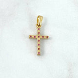 Dije Cruz 2.1gr / 2.7cm / Rubíes 36pts Oro Amarillo (Joya) ©