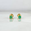 Topos Cuadrados 1.05gr / 0.35cm / Esmeraldas 24 Puntos Oro Amarillo (Joya) *