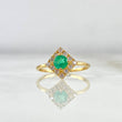 Anillo Halo Rombo 1.8gr / T6 / Esmeralda 35pts Circones Blancos Oro Amarillo (Joya) ©