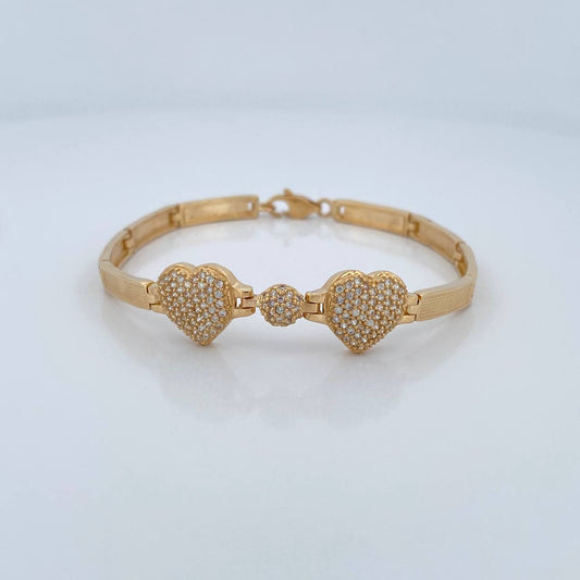 Pulso Corazones Reticulado 11.55gr / 17.2cm / 4.1mm Oro Amarillo 18K %