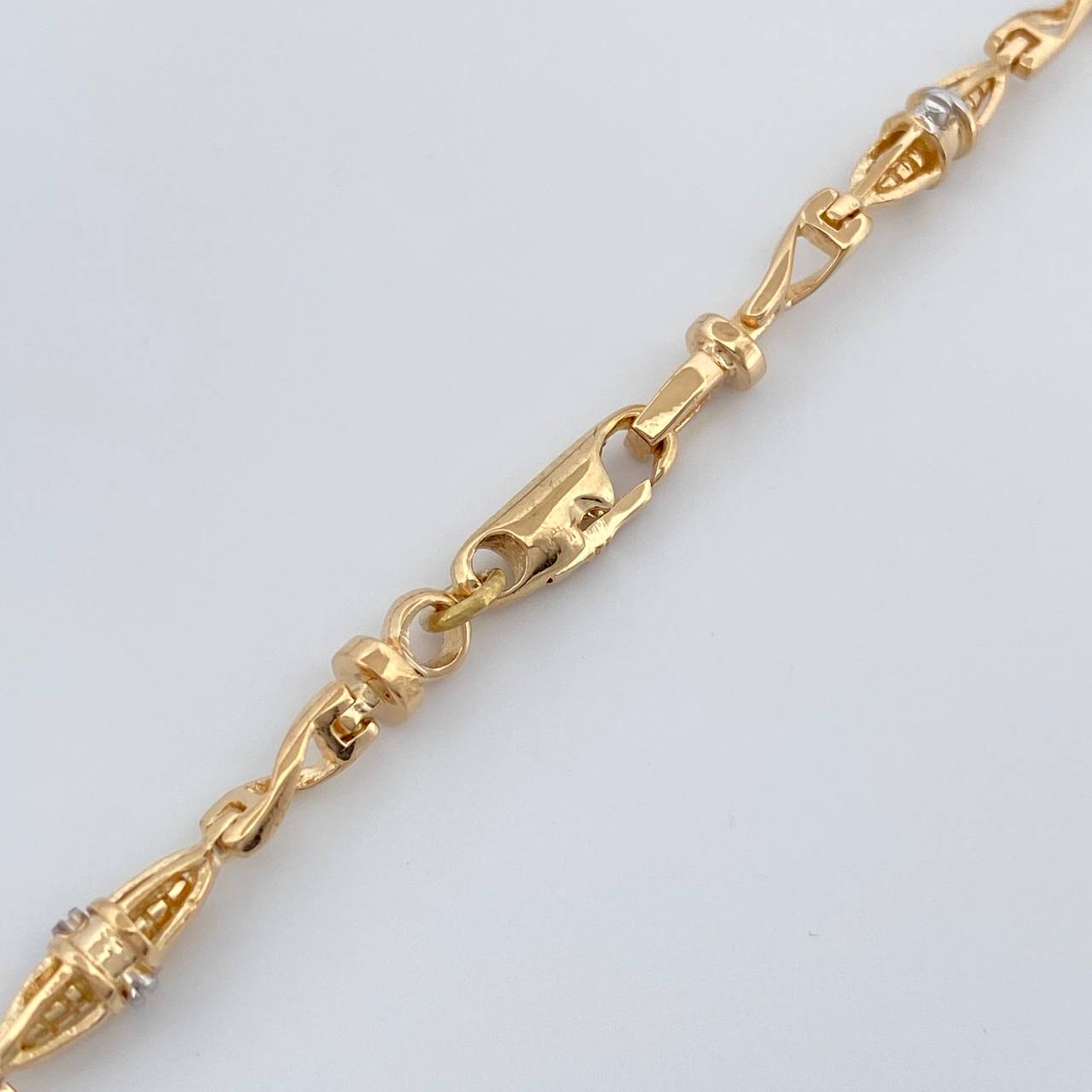 Cadena Dubai 30.65gr / 62.5cm / 3.9mm Dos Oros Amarillo Blanco 18K %