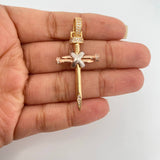 Dije Cruz Clavo Atada 5.15gr / 4.8cm / Tres Oros 18K %