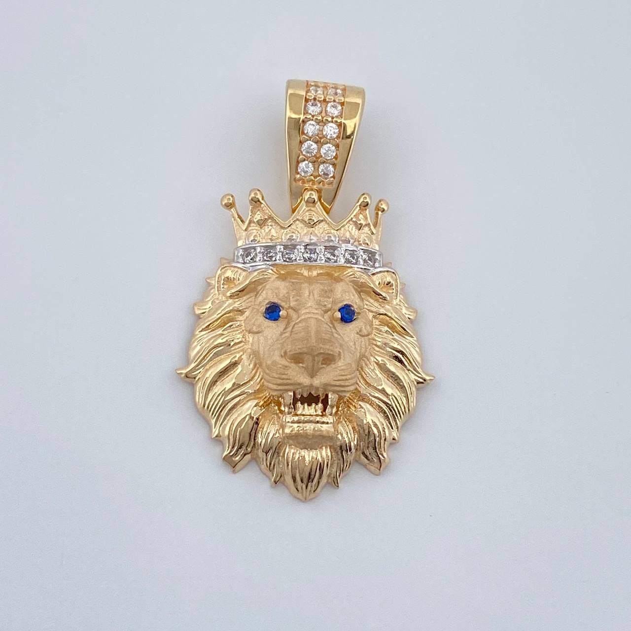 Dije Leon 3.5gr / 2.7cm / Dos Oros Amarillo Blanco 18K %