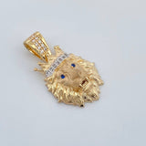 Dije Leon 3.5gr / 2.7cm / Dos Oros Amarillo Blanco 18K %