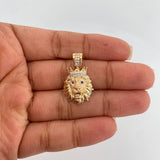 Dije Leon 3.5gr / 2.7cm / Dos Oros Amarillo Blanco 18K %