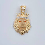 Dije Leon 3.65gr / 2.7cm / Dos Oros Amarillo Blanco  18K %