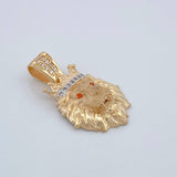 Dije Leon 3.65gr / 2.7cm / Dos Oros Amarillo Blanco  18K %