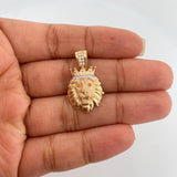 Dije Leon 3.65gr / 2.7cm / Dos Oros Amarillo Blanco  18K %