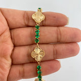 Pulso Tennis Trebol 18.05gr / 20.2cm / 3.66mm Oro Amarillo Nac.Esp. 18K %