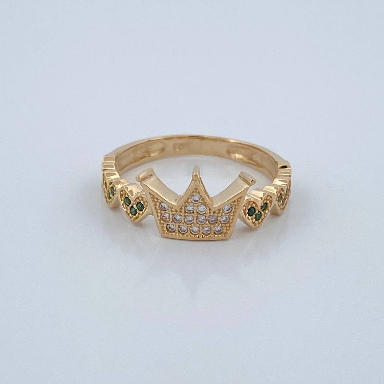 Anillo Corona Corazones 2.65gr / T7 / Oro Amarillo 18K %