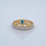 Anillo Tiara 2.3gr / 6.25cm / Dos Oros Amarillo Blanco 18K %