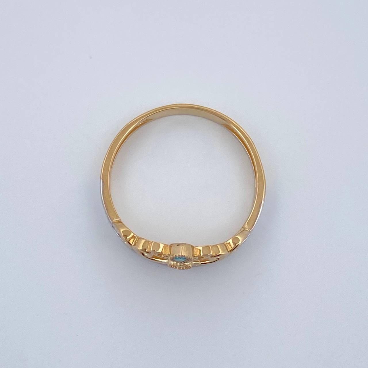 Anillo Tiara 2.3gr / 6.25cm / Dos Oros Amarillo Blanco 18K %