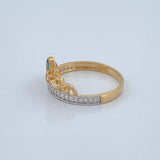 Anillo Tiara 2.3gr / 6.25cm / Dos Oros Amarillo Blanco 18K %