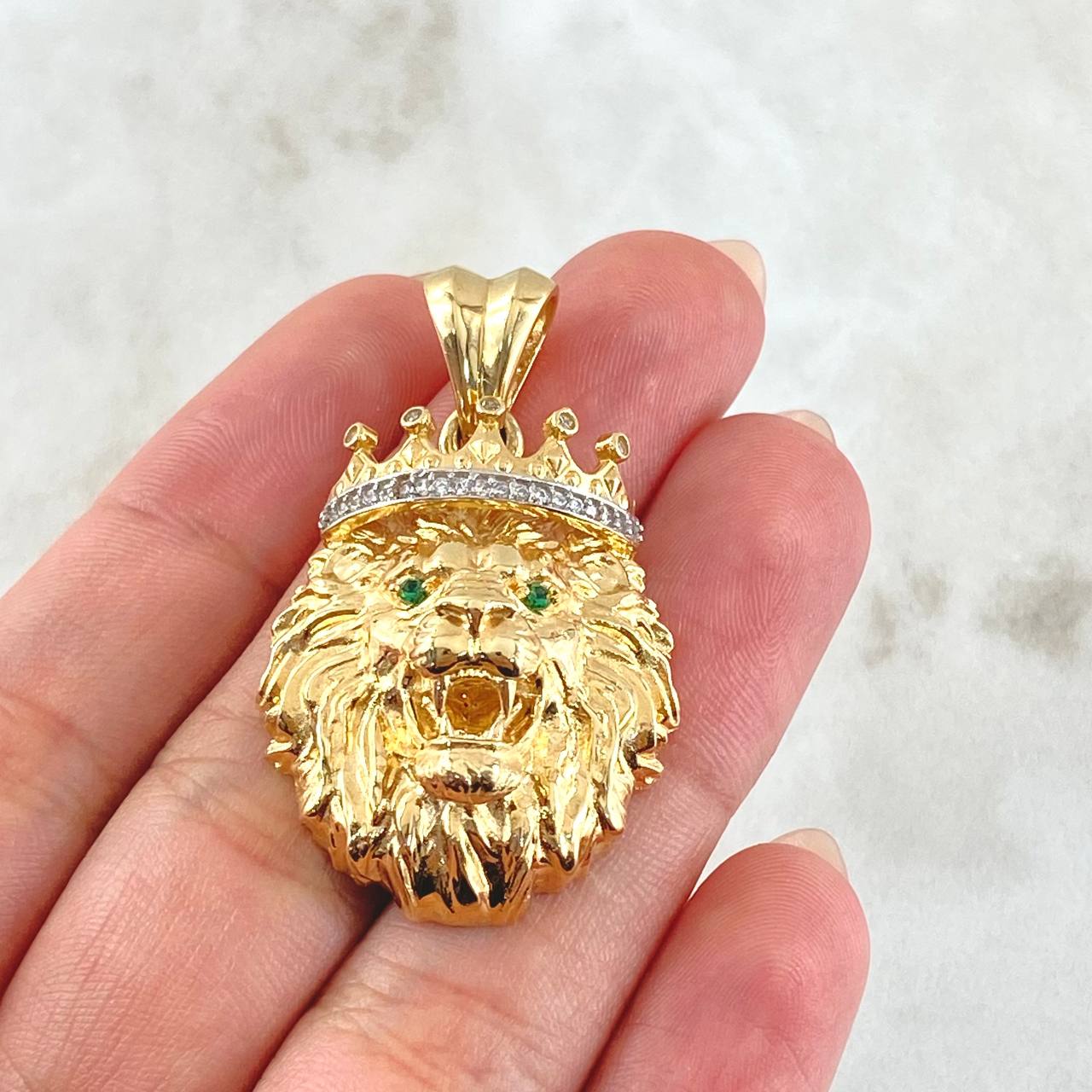 Dije Rostro León 12.85gr / 4cm / Oro 18K *