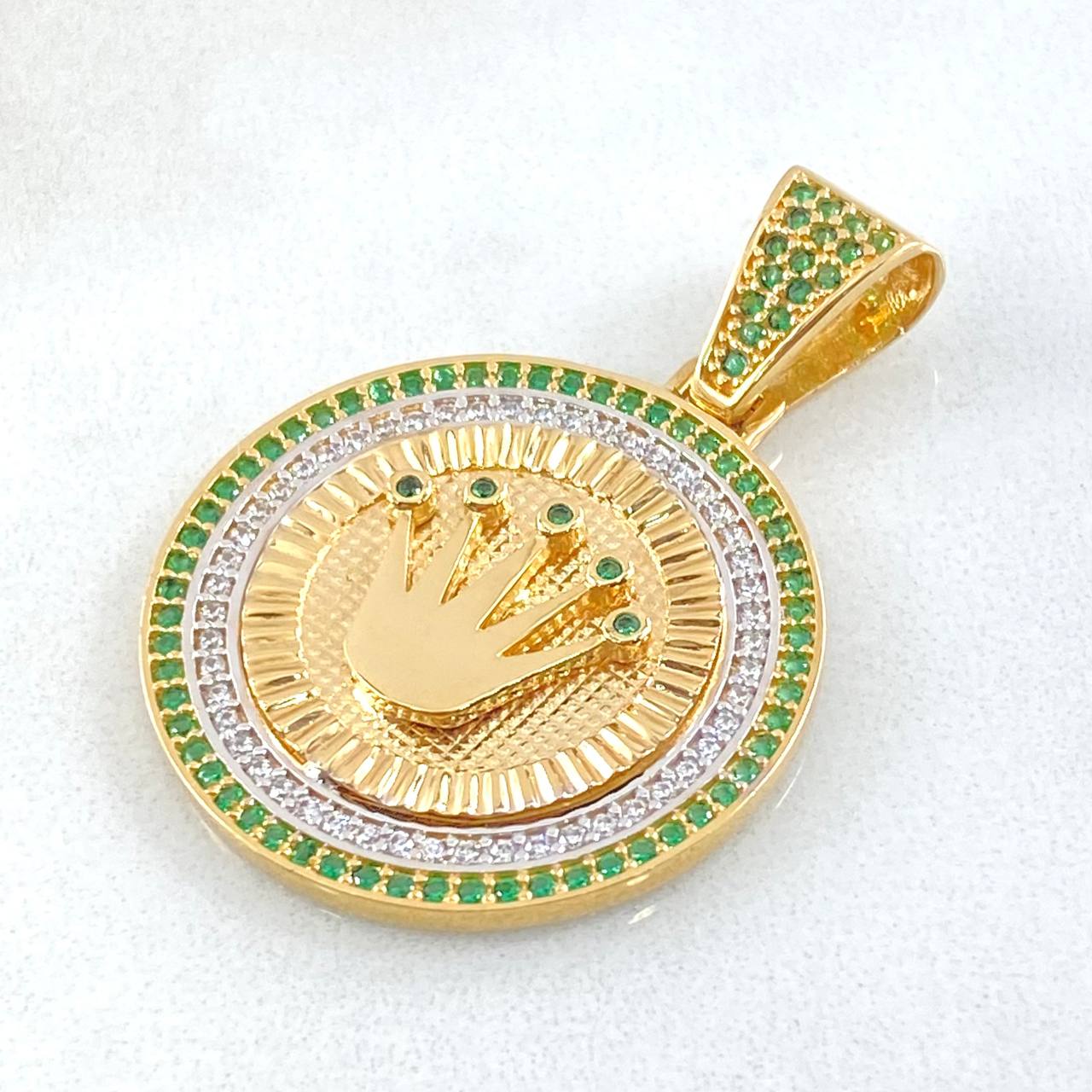 Dije Medalla Corona 7gr / 2.3cm / Oro 18K *