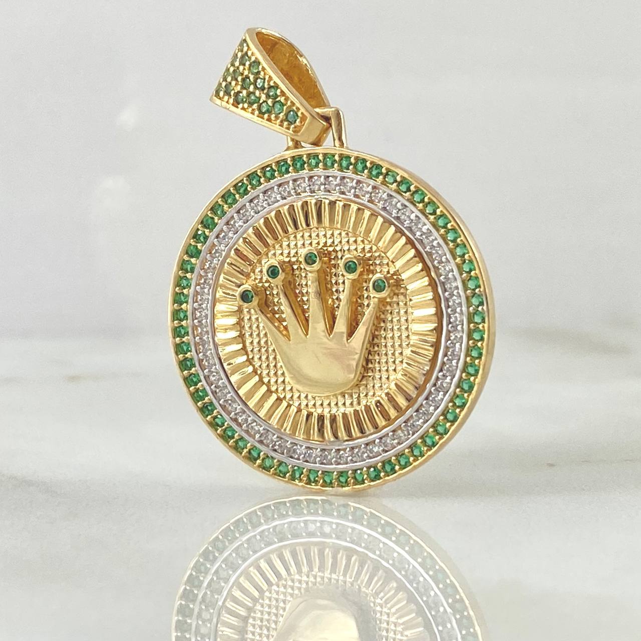 Dije Medalla Corona 7gr / 2.3cm / Oro 18K *