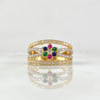 Anillo Flor de Lineas 4.6gr / T6 3/4 / Oro 18K *