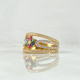 Anillo Flor de Lineas 4.6gr / T6 3/4 / Oro 18K *