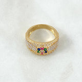 Anillo Flor de Lineas 4.6gr / T6 3/4 / Oro 18K *