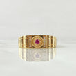 Anillo Sello Aro Rayado 4.85gr / T9 1/2 / Oro 18K *