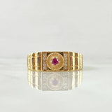 Anillo Sello Aro Rayado 4.85gr / T9 1/2 / Oro 18K *