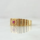 Anillo Sello Aro Rayado 4.85gr / T9 1/2 / Oro 18K *