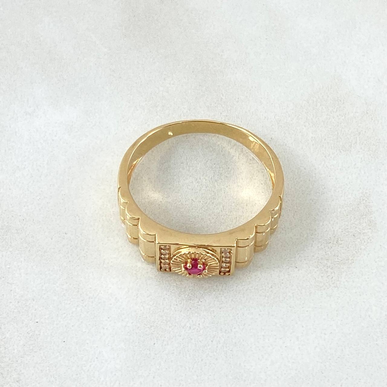 Anillo Sello Aro Rayado 4.85gr / T9 1/2 / Oro 18K *