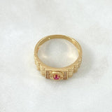 Anillo Sello Aro Rayado 4.85gr / T9 1/2 / Oro 18K *