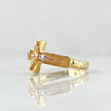 Anillo Crúz Cristo Punteado 4.6gr / T9 3/4 / Oro 18K *