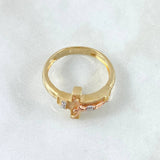 Anillo Crúz Cristo Punteado 4.6gr / T9 3/4 / Oro 18K *