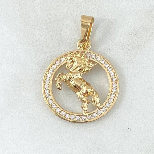 Dije Medalla Caballo 1.7gr / 2.3cm / Oro 18K