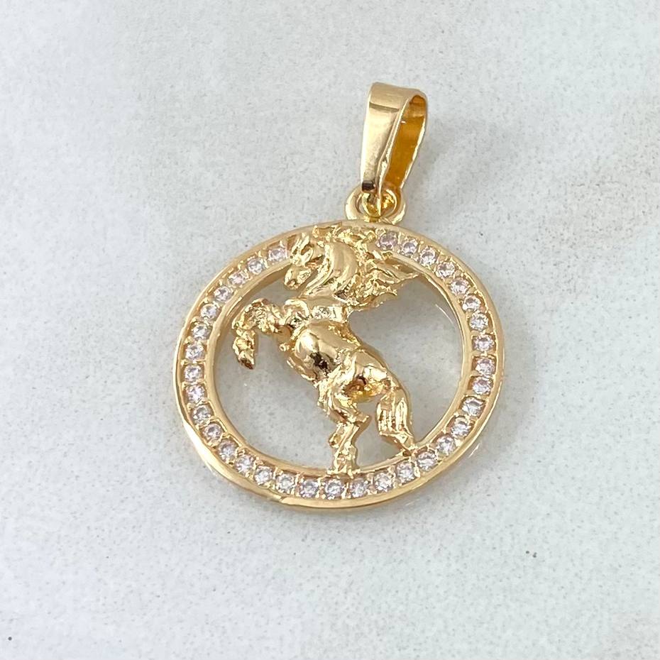 Dije Medalla Caballo 1.7gr / 2.3cm / Oro 18K