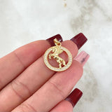 Dije Medalla Caballo 1.7gr / 2.3cm / Oro 18K