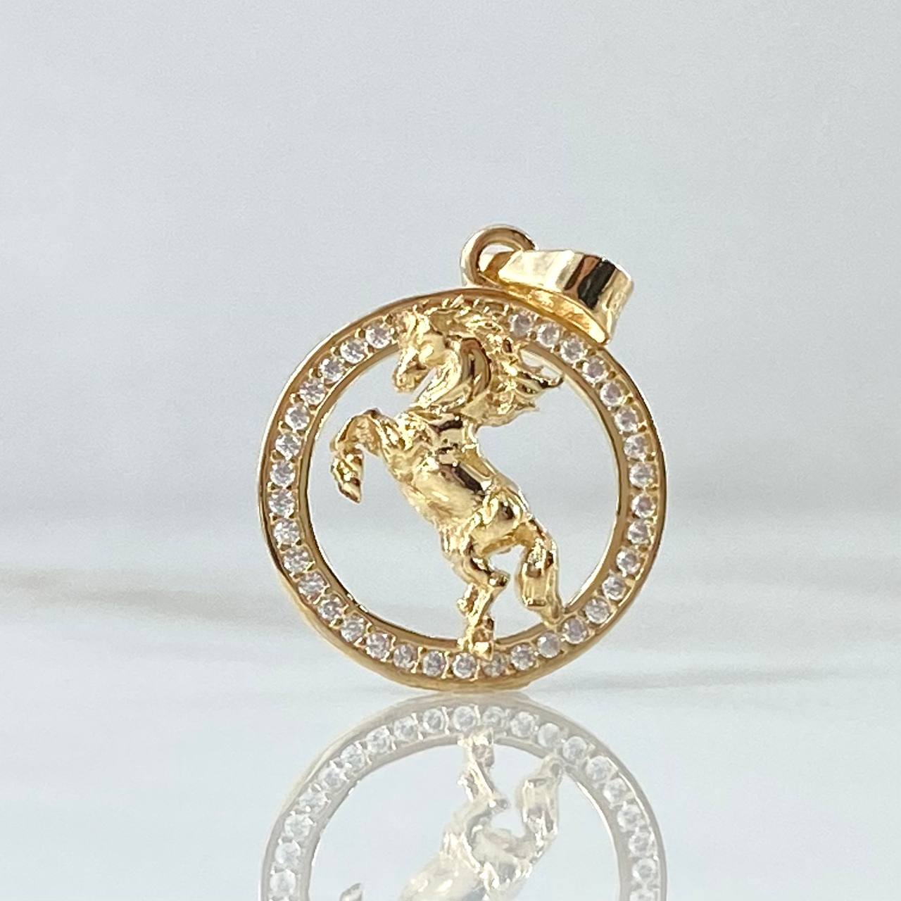 Dije Medalla Caballo 1.75gr / 2.3cm / Oro 18K *