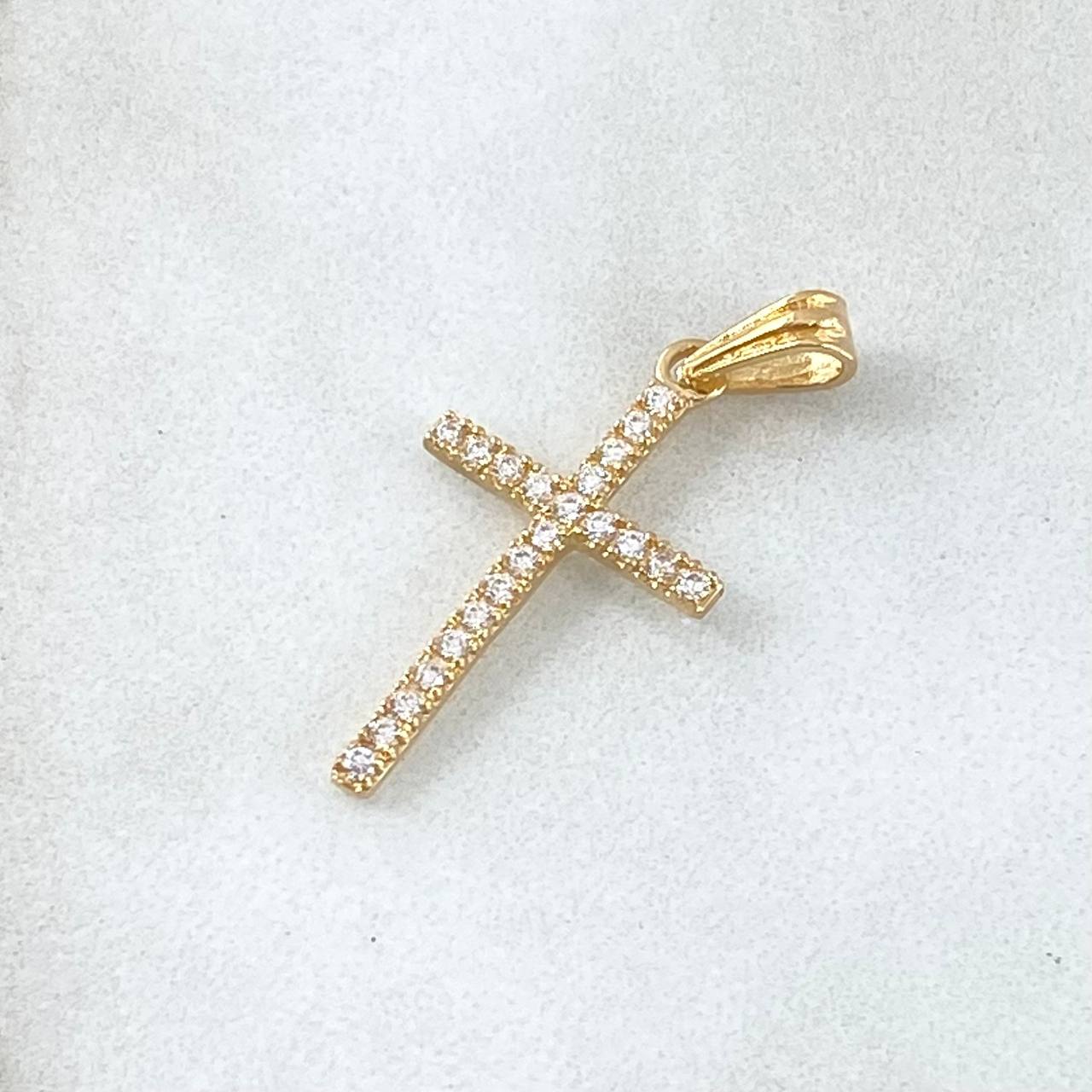 Dije Crúz Tupida 1.05gr / 2.8cm / Oro 18K *