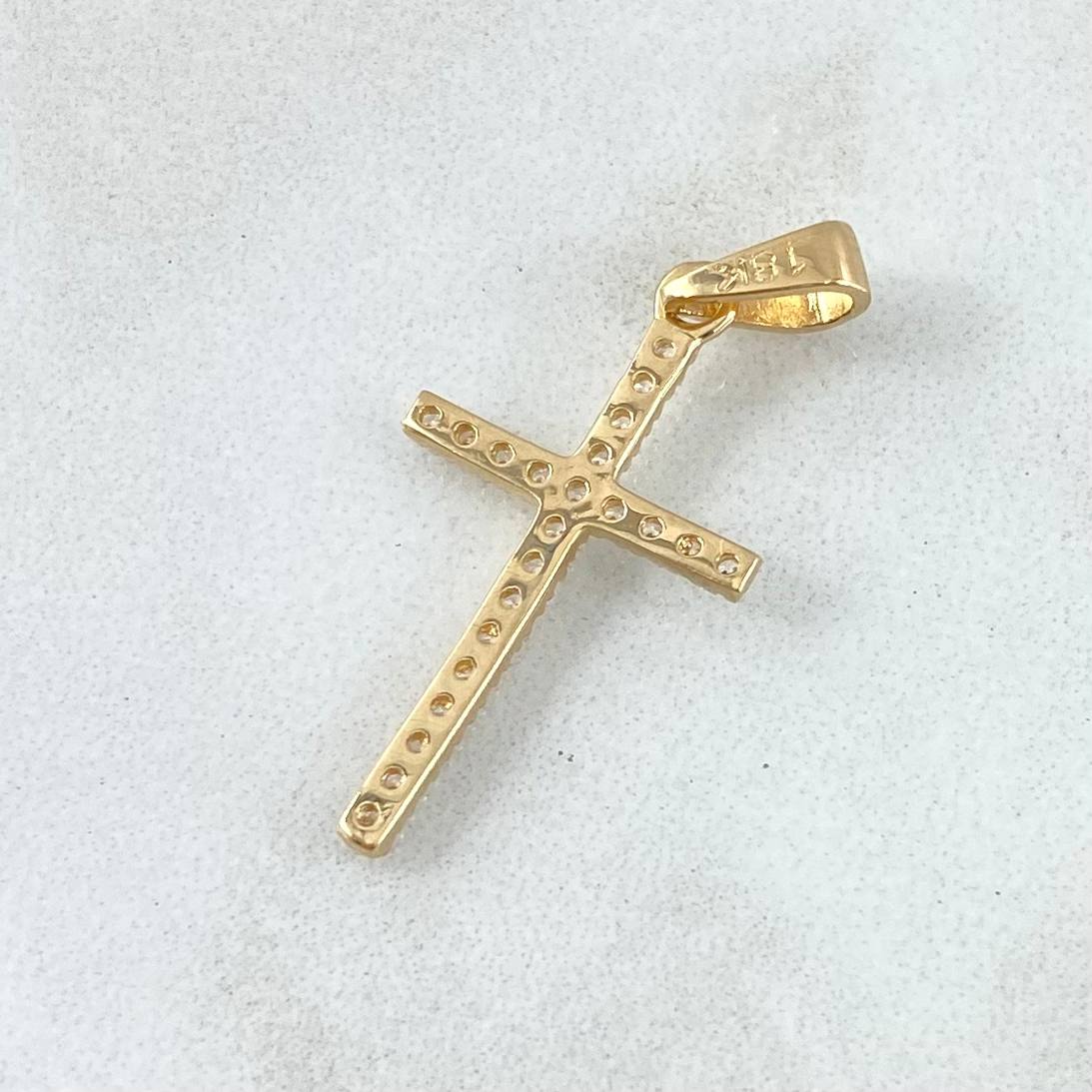 Dije Crúz Tupida 1.05gr / 2.8cm / Oro 18K *