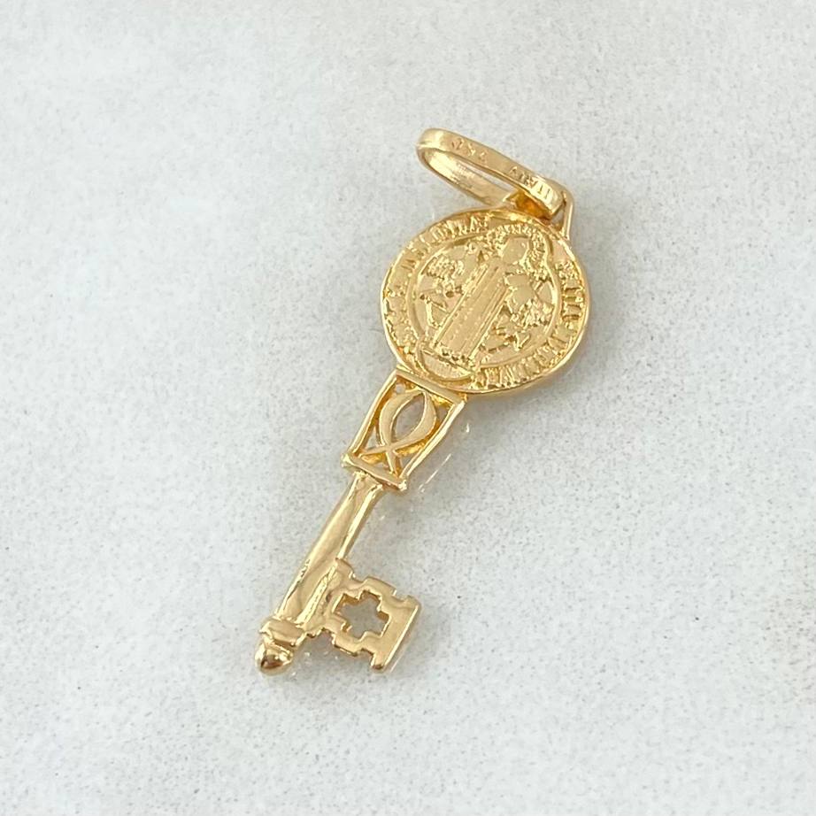 Dije Llave San Benito 1.35gr / 3.2cm / Oro 18K