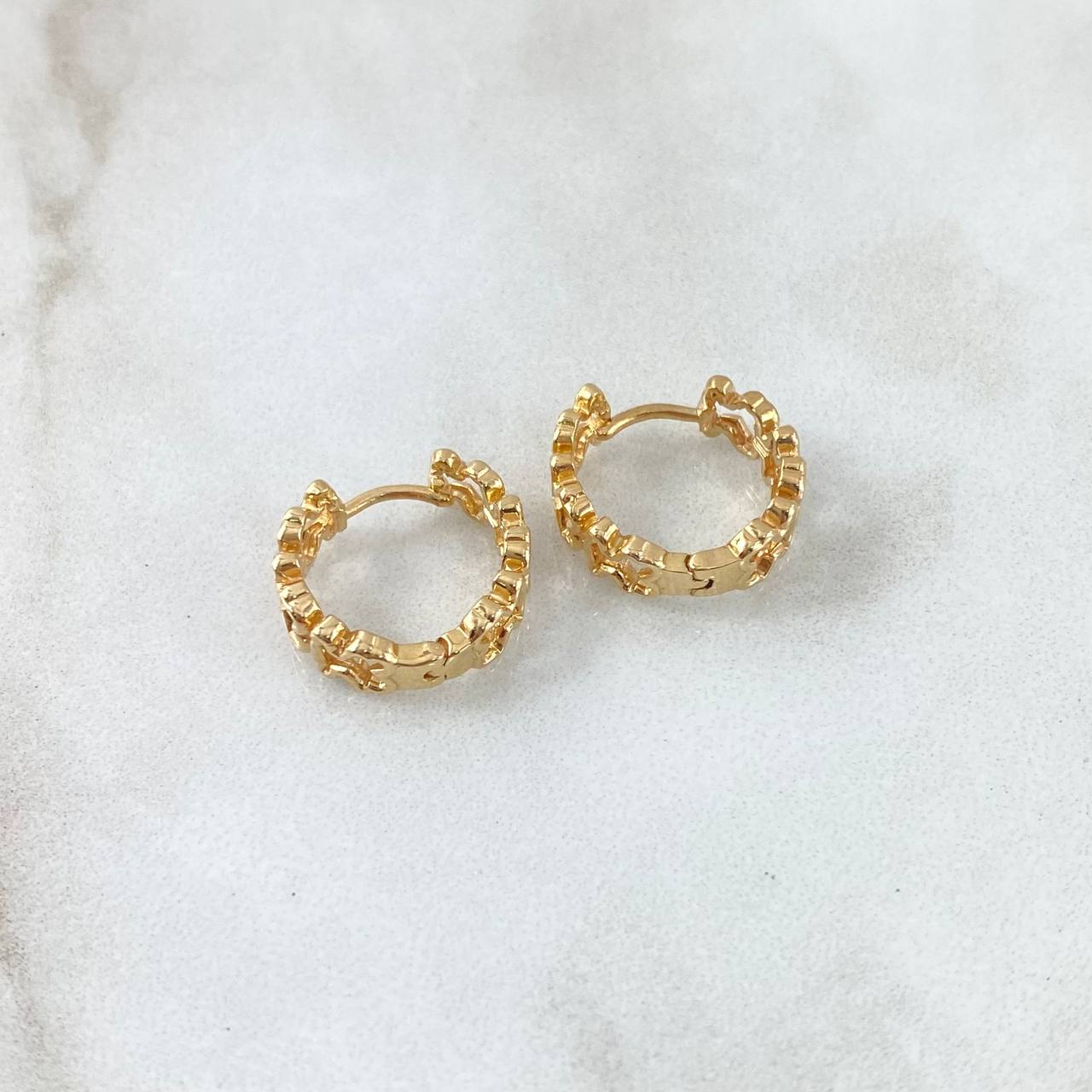 Candongas Carril Oso 3.25gr / 1.2cm / Oro 18K *