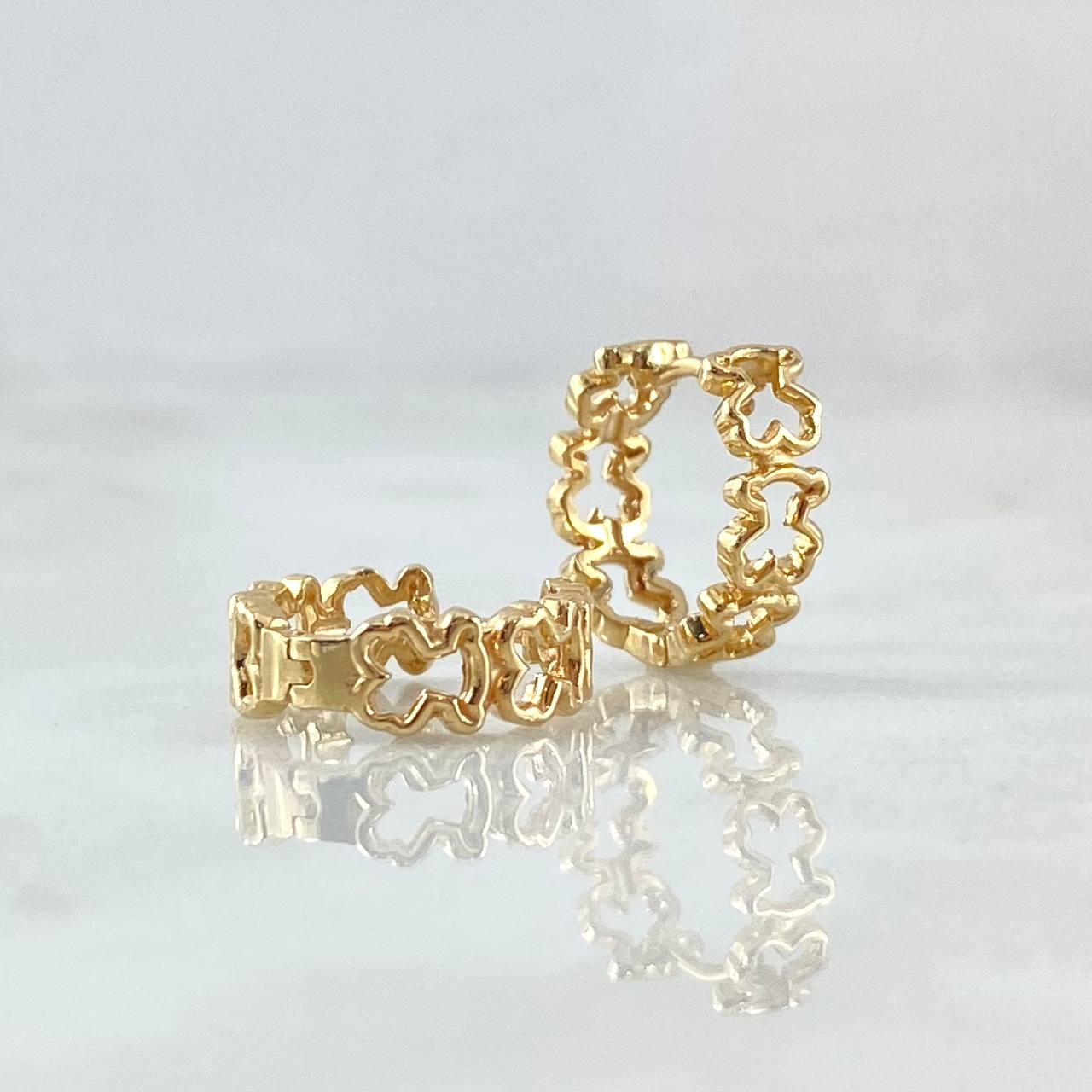 Candongas Carril Oso 3.25gr / 1.2cm / Oro 18K *